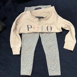 Polo Ralph Lauren toddler girls set top is 3t bottoms are 4t in great condition!